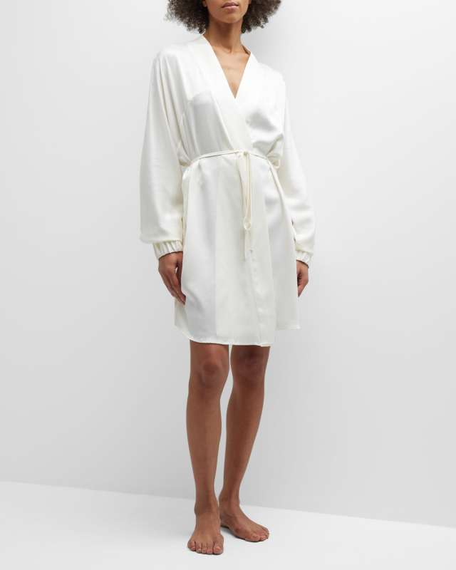 Washable Silk Short Robe